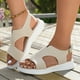 thumbnail image 1 of MKLEKYY Sandalias de Piso para Mujer Sandalias de Mujer para Ocio Diario y Vacaciones Al Aire Libre Diseño de Punta Abierta Suela Gruesa Construcción de Malla Pura Calzado Elegante de Verano, 1 of 4