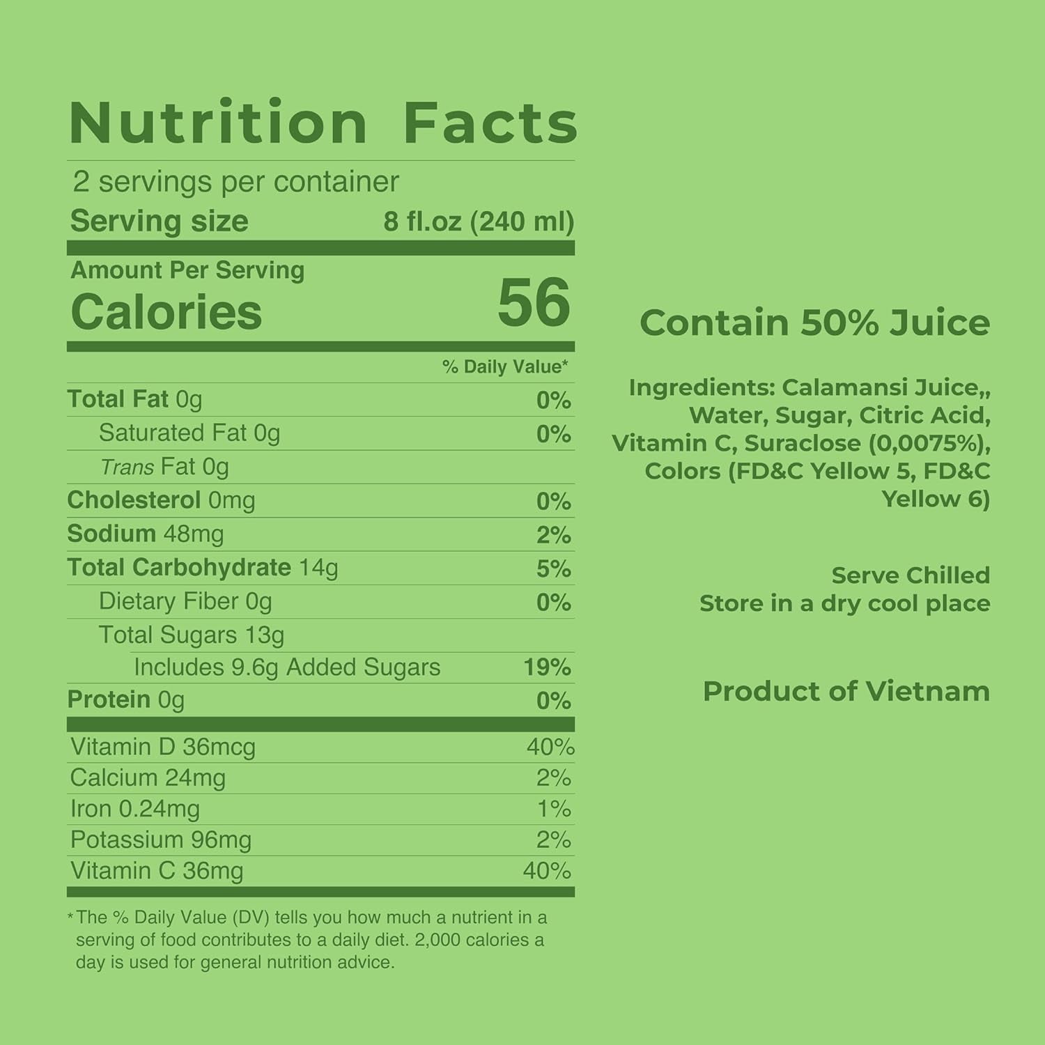 Jans 50% Calamansi Juice Drink 16.9 oz (Pack of 12)