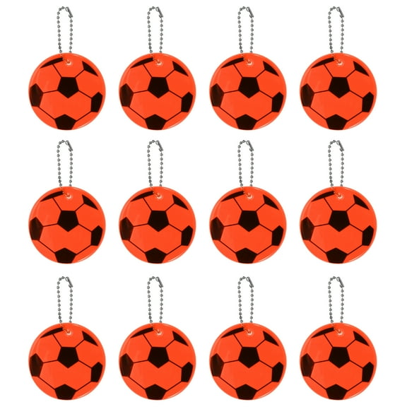 Uxcell Reflective Keychain Tags, Reflective Football Pendant Waterproof Safety Reflector for Backpack Handbag Orange-red
