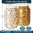 thumbnail image 6 of 2 Pack Wide Mouth Mason Jars with Airtight Lid and Silicone Ring - 1 Gallon Large Glass Containers for Food Storage like Flour Sugar, Sun Tea, Kombucha, Refrigerator Safe Fermentation Jar, 6 of 9