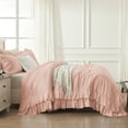 thumbnail image 4 of ANGENIA King Size Comforter Sets Blush, 3 Pieces Soft Fluffy Ruffle Bedding Comforter Sets for King Bed, All Season Farmhouse Shabby Chic Lightweight Bed Set, 4 of 7