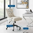 thumbnail image 4 of Computer Work Desk Tufted Chair, Fabric, Black Beige, Modern Contemporary Urban Design, Home Business Office Furniture, 4 of 9