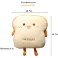 thumbnail image 4 of Almohada de felpa con pan tostado, almohada rellena de pan, almohada de felpa con bolsillo para las manos, excelente opción de regalo para niños (15,7 * 13,7 pulgadas), 4 of 5