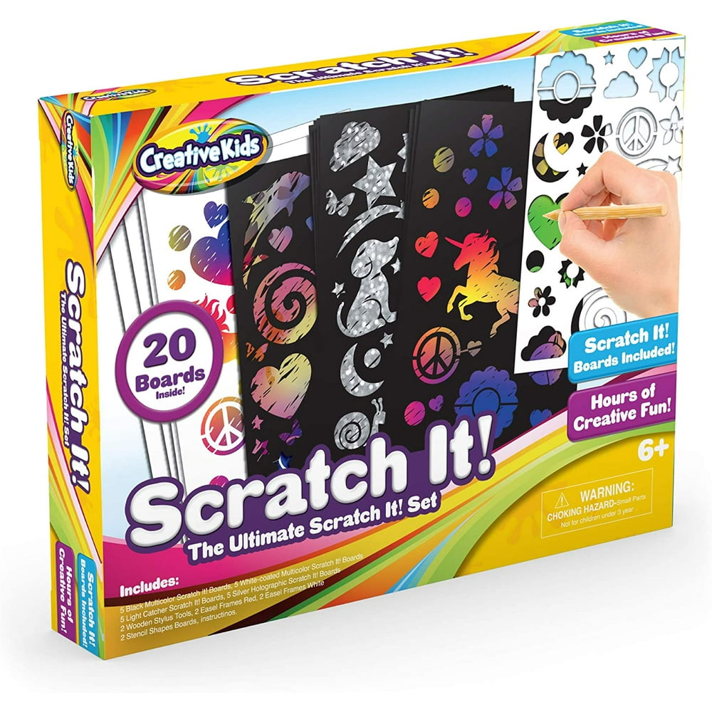Creative Kids Scratch Paper Arts and Crafts Kit for Kids Gifts Ages 6