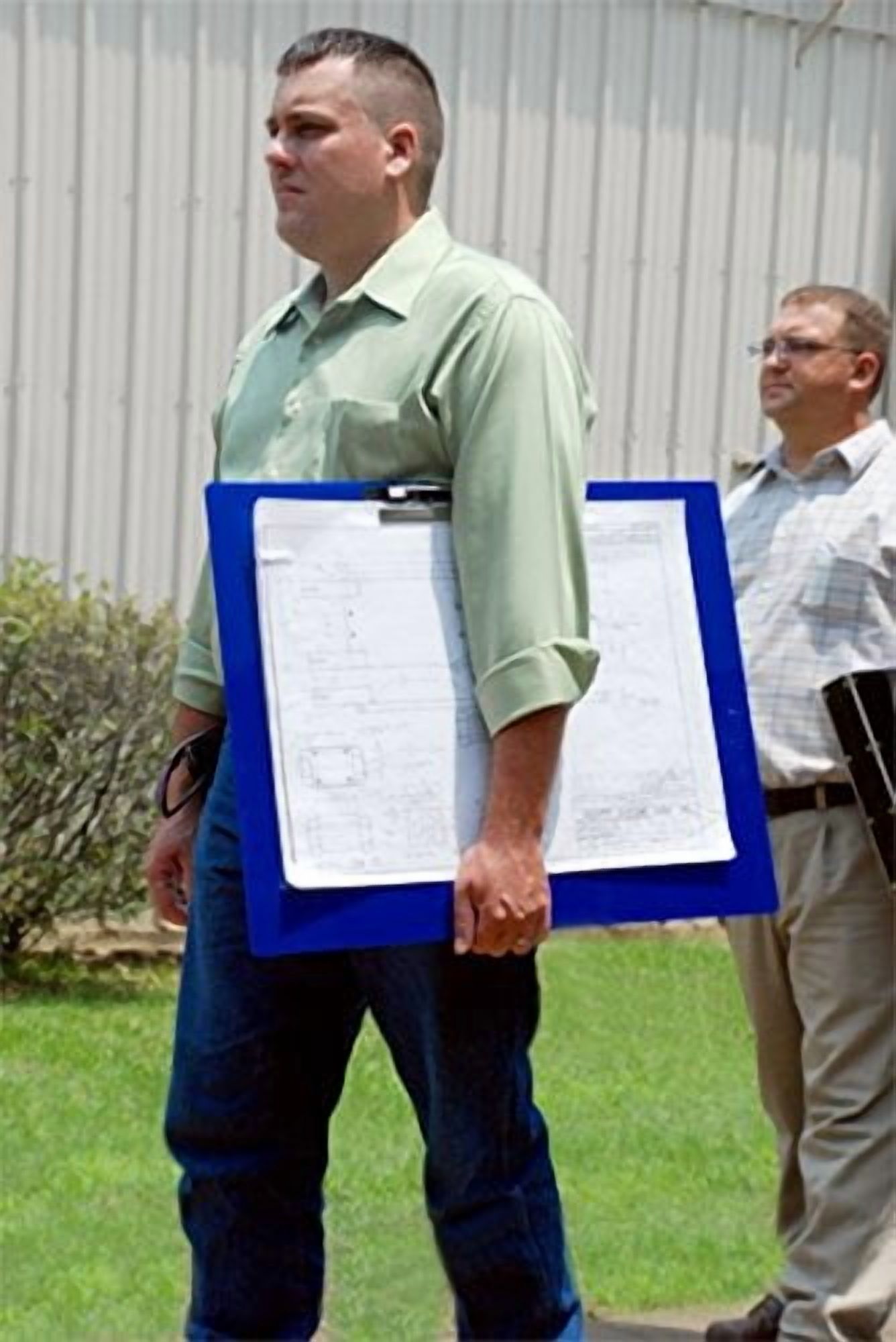 24x18 Clipboard Acrylic Panel Featuring an 11" Hinge Clip Blue