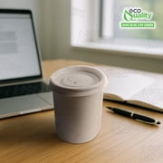 [50 PACK] 4 oz White Disposable Paper Coffee Espresso Cups with White Lids - White Paper Disposable Coffee Hot Tea Cups Espresso - Bio Degradable Eco Friendly Hot Beverage, To Go, Wholesale