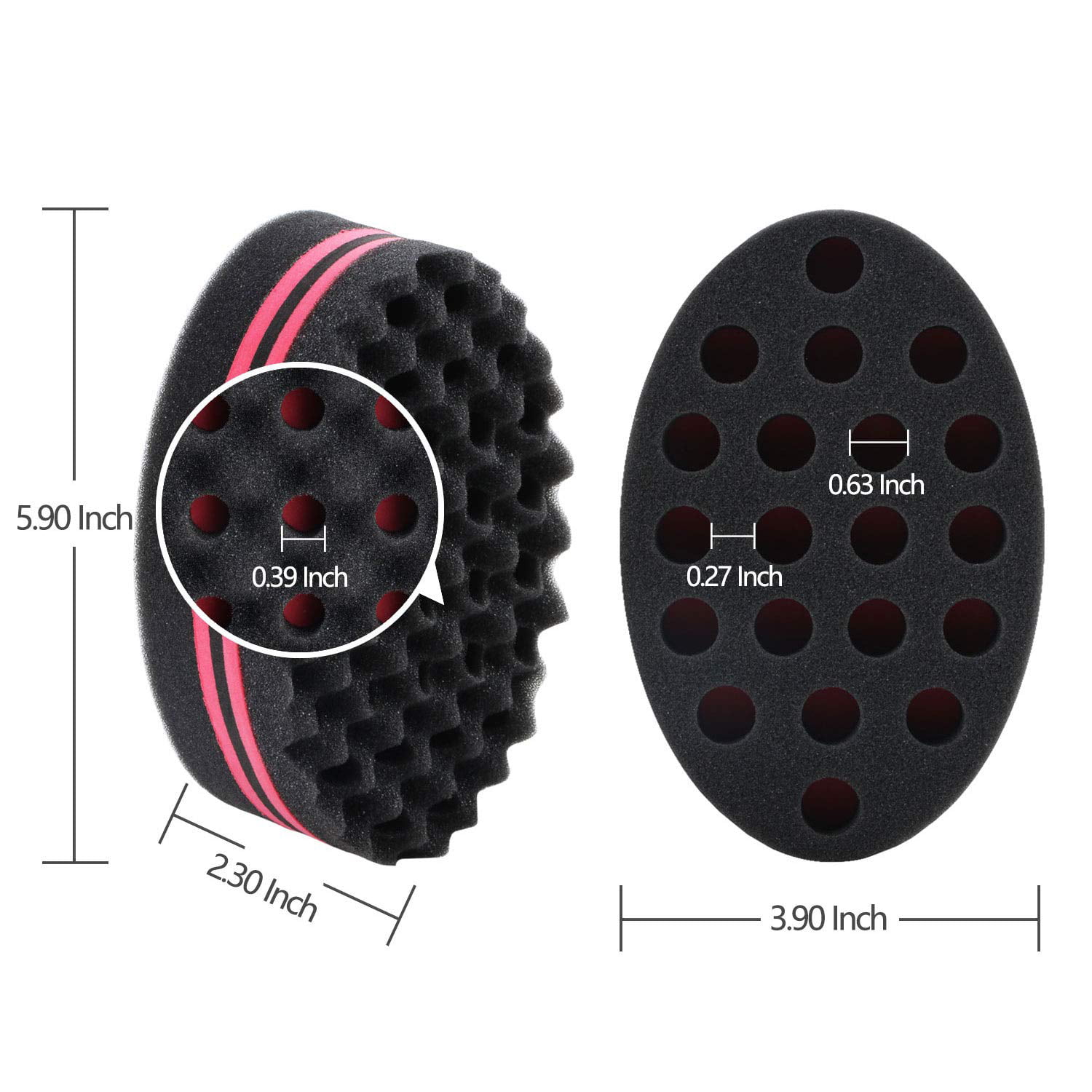 H-6001 Small One Side Twist Hair Brush Sponge With Big Hole (PC) -   : Beauty Supply, Fashion, and Jewelry Wholesale Distributor