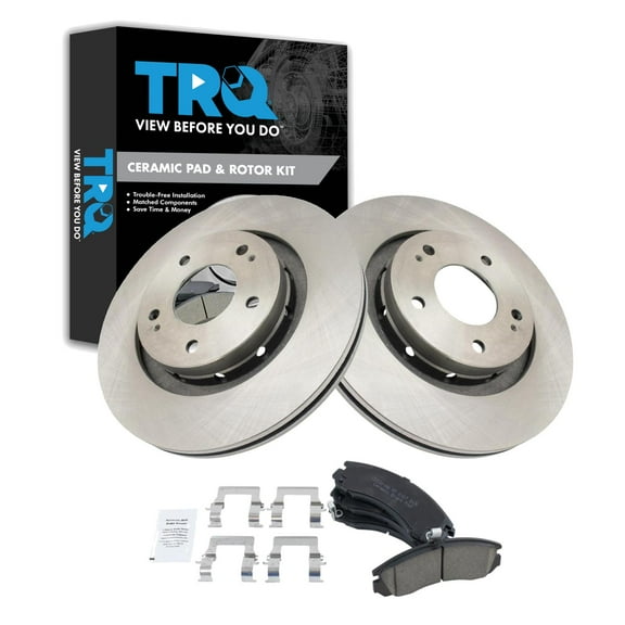 TRQ Front Brake Pad & Rotor Kit Fits Select 05-09 Mitsubishi