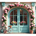 thumbnail image 4 of Floral Arch Banner with Pink Roses Party Decoration Backdrop for Garden Parties Wedding Receptions Outdoor Celebrations Photo Shoots, 4 of 7