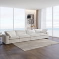 thumbnail image 6 of Sdorens Free Convertible Sectional Sofa Modular Couch,Modern Linen Fabric Sofa for Living Room,Apartment and Small Space,4-Seat Sofa,White, 6 of 24