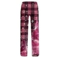 thumbnail image 6 of QATAINLAV Pajama Pants Women Christmas Casual Elastic Waist Cotton Comfy Pajamas Pant Loose Straight Wide Leg Trousers Loungewear Multicolor S, 6 of 8