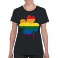 thumbnail image 2 of Rainbow Shamrock LGBTQ+ Pride and St. Patricks Day Blend Women's T-shirt, 2 of 3