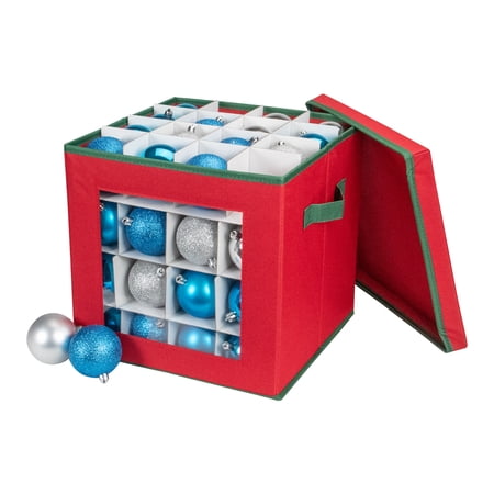 Northlight 12" Red Christmas Ornament Storage Bag with Removable Dividers