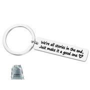 Inspired Keyring Gifts for Doctor Who Fans We're All Stories in The End Just Make it A Good One Keychain Gift for Dr Who Fans Best Friend Gift Birthday Gift Keyring