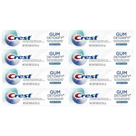 Crest Gum Detoxify Toothpaste  Deep Clean  Travel Size  0.85 oz (24g) -Pack of 8