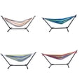 thumbnail image 2 of Polyester Outdoor Portable Stripe Hammock and Stand Set Summer Outdoor Relax Camping Hiking Hammock Bed, 2 of 9