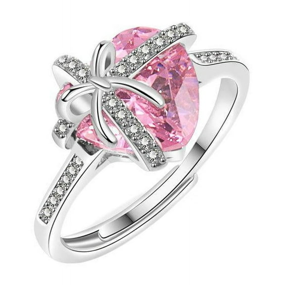 APIPEE Women 925 Sterling Silver Butterfly Cubic Zirconia Thumb Ring Stress Anxiety Rings Women's Jewelry Lady Birthday Mother's Day Gifts