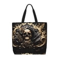 thumbnail image 1 of Disketp Gold Rose Skull Bolsa Tote de Lona para Mujer, Bolso de Hombro y Cruzado con Cierre de Cremallera, 1 of 7