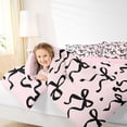 thumbnail image 3 of Manfei Black Bow Heart Full Size Comforter Sets For Girl,Coquette Ribbon Bowknot Bedding Sets For Kids,Colorful Stars Reversible,3pcs, 3 of 7