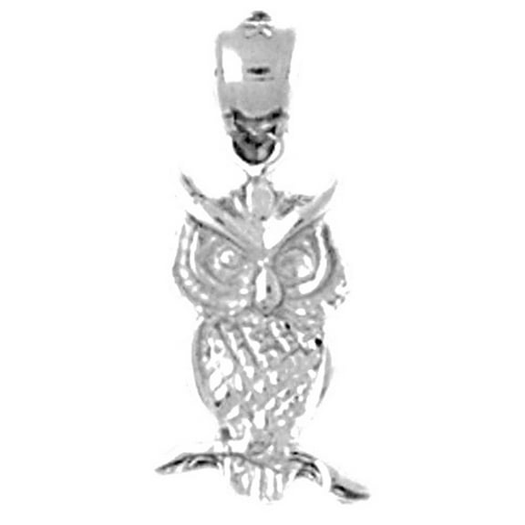 Jewels Obsession Sterling Silver Owl Pendant