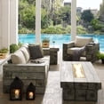 thumbnail image 2 of Modway Manteo Rustic Coastal Outdoor Patio Sunbrella® 4 Piece Set in Light Gray Beige, 2 of 11