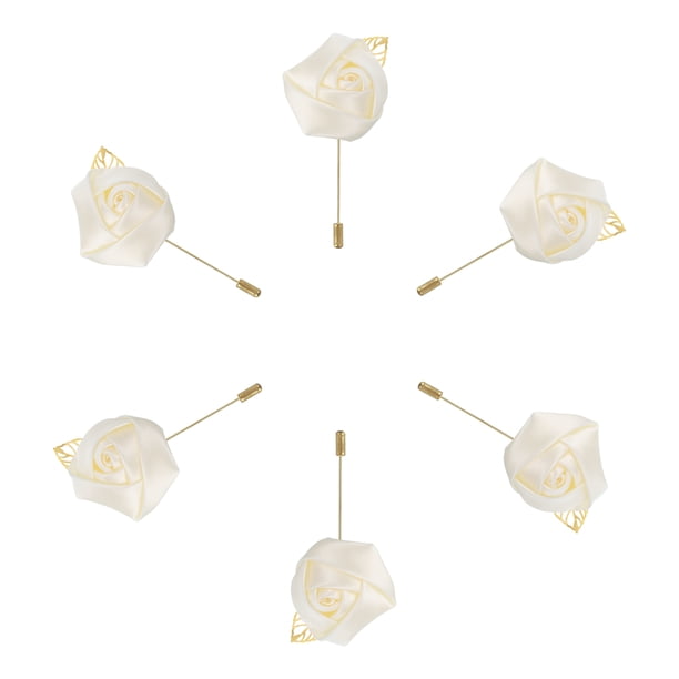 Ramilletes de rosa Unique Bargains 6 Pcs para Boda Blanco puro
