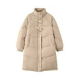 thumbnail image 2 of Jinhomg Cotton Coat for Women Oversized Mid Length Puffer Jacket Fall Winter Thermal Cozy Button Down Heavyweight Coats with Pockets Khaki XXL, 2 of 7