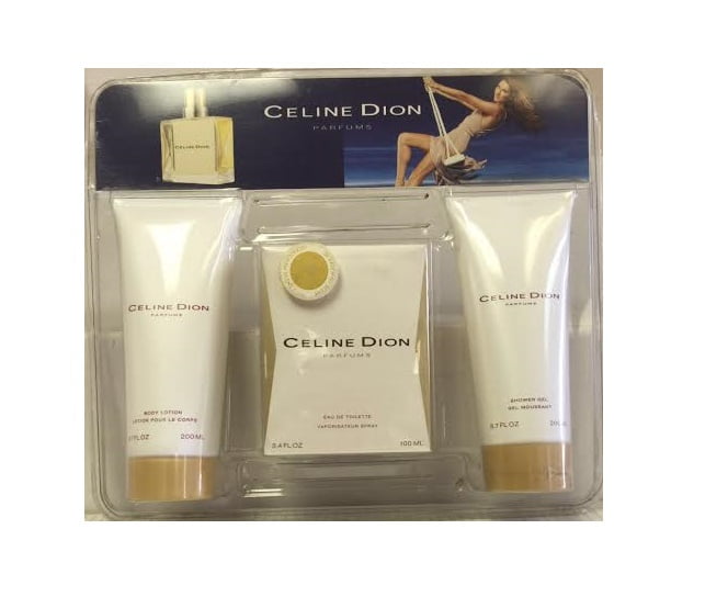 Celine Dion Parfums 3.4 oz EDT spray womens perfume+ 6.7 lotion+ 6.7 gel Set NIB
