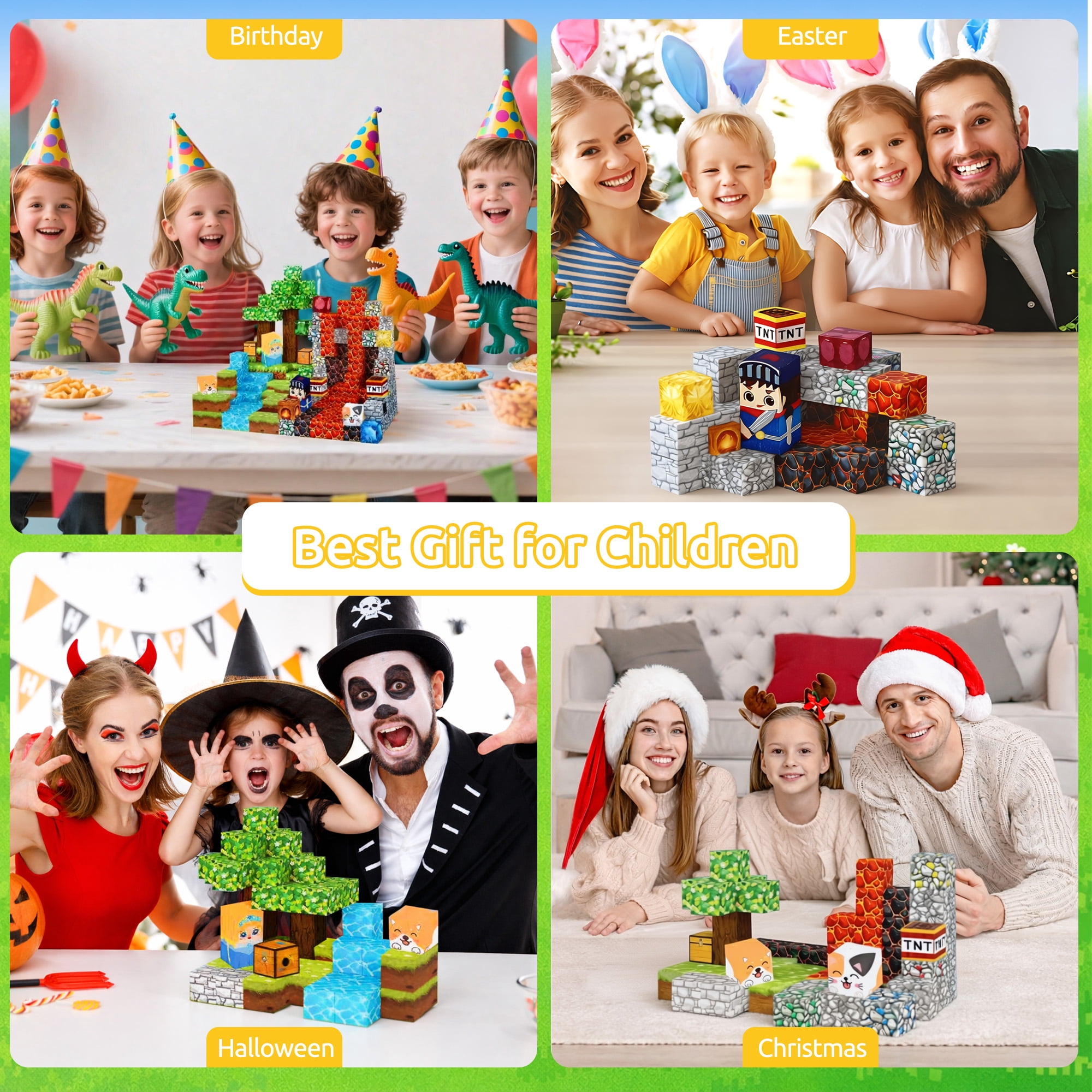 KAIPARA Magnetic Building Blocks, 150Pcs 0.9" STEM Toy Building Sets for Kids Age 3+, Sensory Stacking Toy Ideal Birthday Gift for Kids