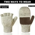 thumbnail image 3 of EvridWear Winter Convertible Fingerless Gloves, Wool Mittens Warm, with Anti-Slip Suede Leather Palm and Thumb, Unisex Style, 3 of 9
