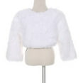 thumbnail image 2 of White Faux Fur Pearl Button Special Occasion Shrug Match Flower Girls Dress Size 0-12, 2 of 4