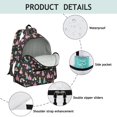 thumbnail image 4 of Princess and Castle Black Pattern Cute School Backpack with Padded Back and Adjustable Shoulder Straps 13.4"x11"x4.7", 4 of 5