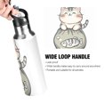 thumbnail image 4 of Yayeee 33oz Insulated Water Bottle Double Wall Stainless Steel with Flip Straw Lid, Green Cute Cat, 4 of 7