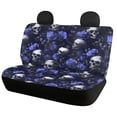 thumbnail image 4 of Psesaysky Blue Rose Skull Rear Bench Seat Covers with SUV Sedan, Comfortable Dirt and Scratch Proof Stretch Rear Bench Seat Covers (2 Pack), 4 of 6
