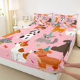 thumbnail image 3 of Homewish Kawaii Animal Dogs 4-Piece Full Size Sheets for Boys Girls,Cute Pet Bed Sheets,Happy Birthday Lightweight Sheet Sets,Breathable Home Decor, 3 of 7