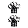 thumbnail image 3 of Yuarrent Cinta con cable de Navidad, adornos de decoración a cuadros de arpillera a cuadros DIY para manualidades, envoltorio de árbol, negro, Blanco negro 15m 2Conjunto, 3 of 6