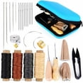 thumbnail image 1 of Leather Waxed Thread Stitching Needles Awl Hand Tools Kit Sewing Craft 28pcs/set, 1 of 10