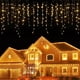 thumbnail image 4 of Luces navideñas en cascada para decoración de exteriores, 4 m de caída, 0,4-0,6 m, luces LED, cadena de luces para fiestas, decoración de aleros de jardín, 4 of 5