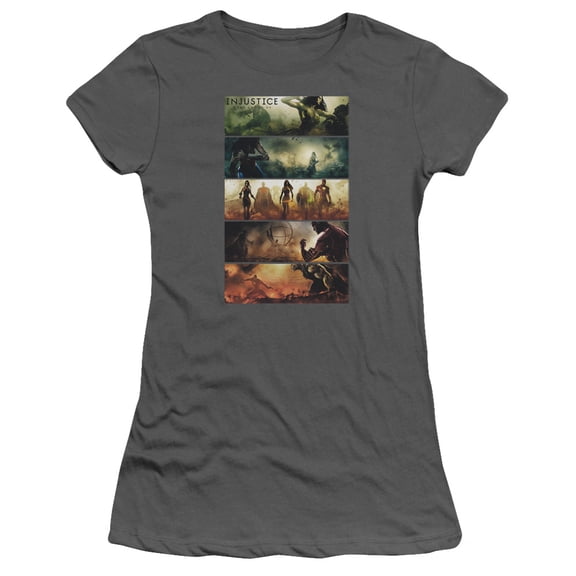 Injustice Gods Among Us - Panels - Juniors Teen Girls Cap Sleeve Shirt - Small