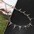 thumbnail image 4 of New Spike Rivet Punk Collar Necklace Goth Rock Biker Link Chain Choker Jewelry, 4 of 5