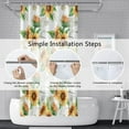 thumbnail image 6 of Wood Barn Door Shower Curtain for Bathroom with Hooks Harvest Yellow Sunflowers Green Leaves RV Stall Farmhouse Bathtub Home Decor Plants Fabric Waterproof Shower Curtains 84x84inches, 6 of 6