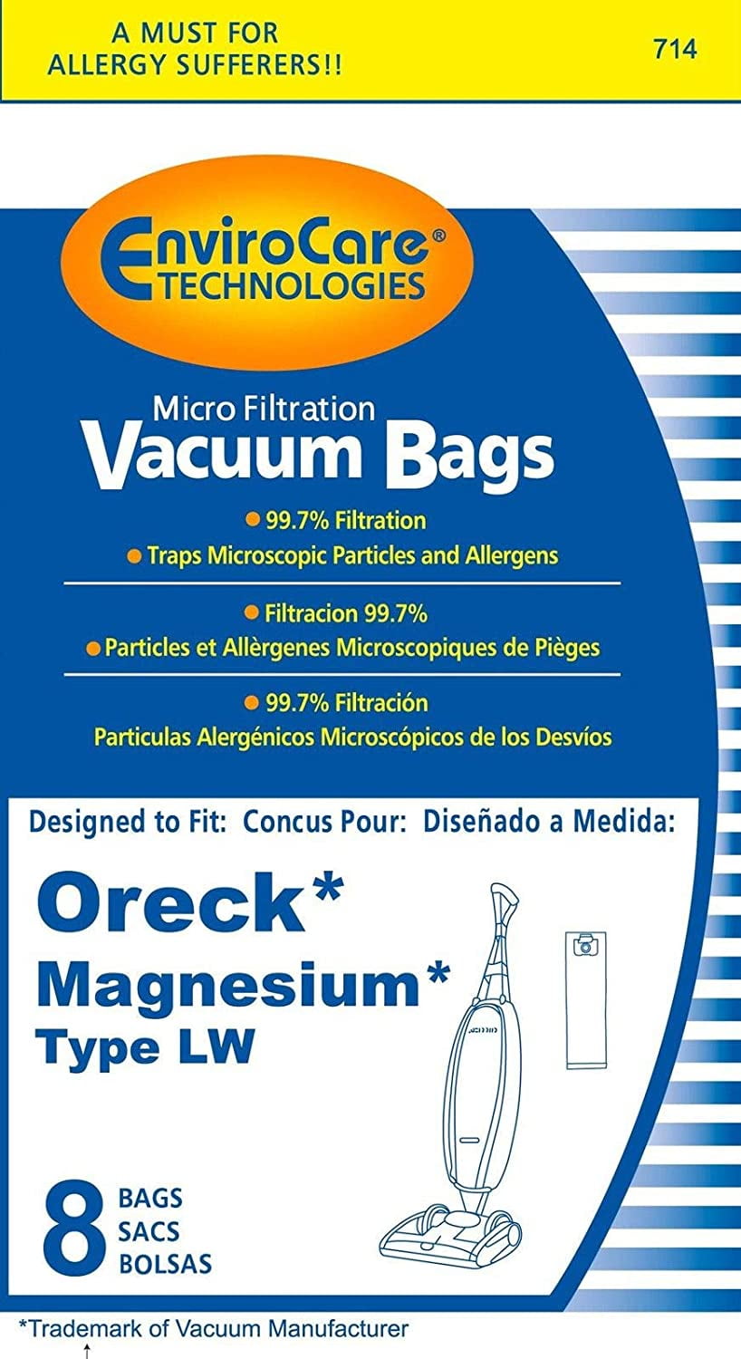 Genuine Oreck HEPA Filtration Odor Fighting Magnesium LW100 Bags 3 Pack 