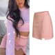 thumbnail image 4 of Gibobby faldas para mujer invierno para mujer, cintura alta, dividida, minifalda de tubo ajustada(Rosa, XXL), 4 of 5
