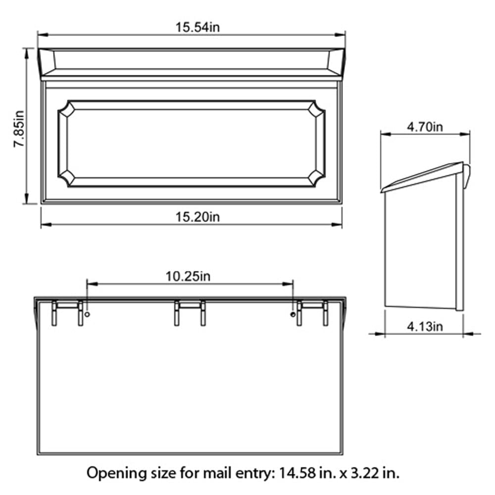 Architectural Mailboxes Windsor Small, Plastic, Wall Mount Mailbox, White, WMH00WAM