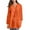 Orange, variant on RXIRUCGD Women's Cotton And Linen Long Sleeved Top Fashionable Solid Color Button Up Shirt Women's V-neck Loose T-shirt Top Long Sleeved V-neck Top/shirt, White, Size: S