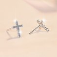 thumbnail image 4 of SFTING 925 Sterling Silver Cross with Moissanite Stud Earrings Cute Dainty Jewelry Gifts for Women Men Teens Hypoallergenic, 4 of 6