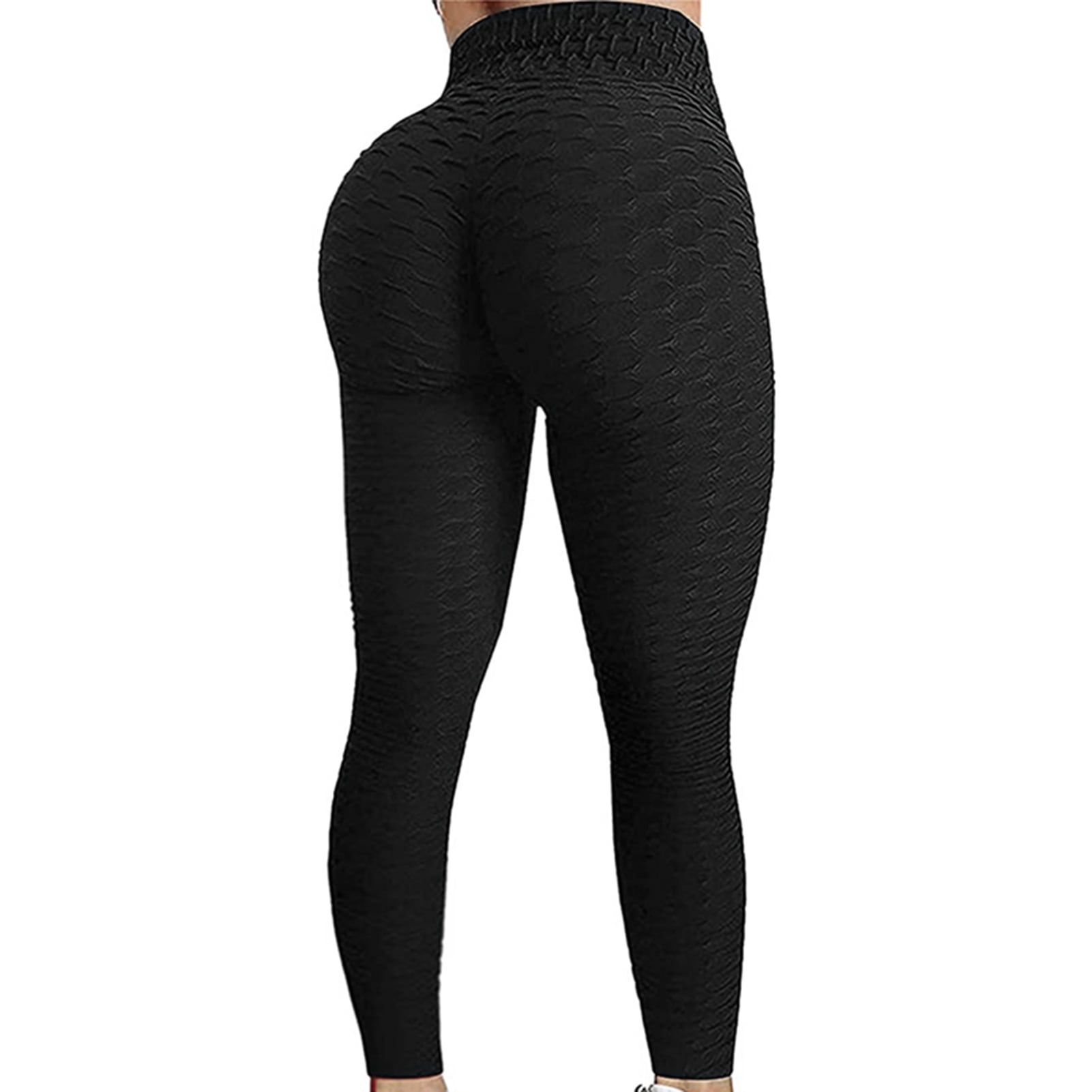 Peach Hip Lift High Waist Bubble Yoga Pants Black S Leggings Women Yoga