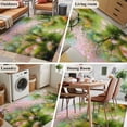 thumbnail image 6 of Spring Pink Green 3'x5' Washable Rug, Pastoral Oil Painting Country Flowers Non-Slip Area Rugs for Entryway Kitchen Classroom, StainResistant Dorm Throw Carpet, Low Pile Soft Indoor Floor Mat, 6 of 9