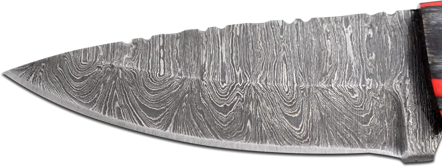 Old Ram Handmade 9-inches Damascus Steel Fixed Blade Skinner Knife with Sheath