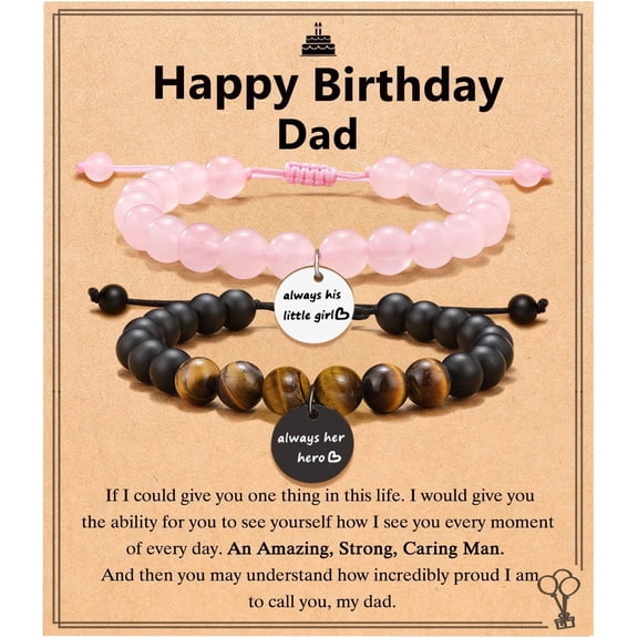 Dad and Daughter Matching Bracelets, Dad Daughter Gifts for Father's Day Birthday Christmas